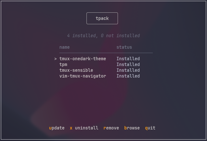 tpack TUI 主界面